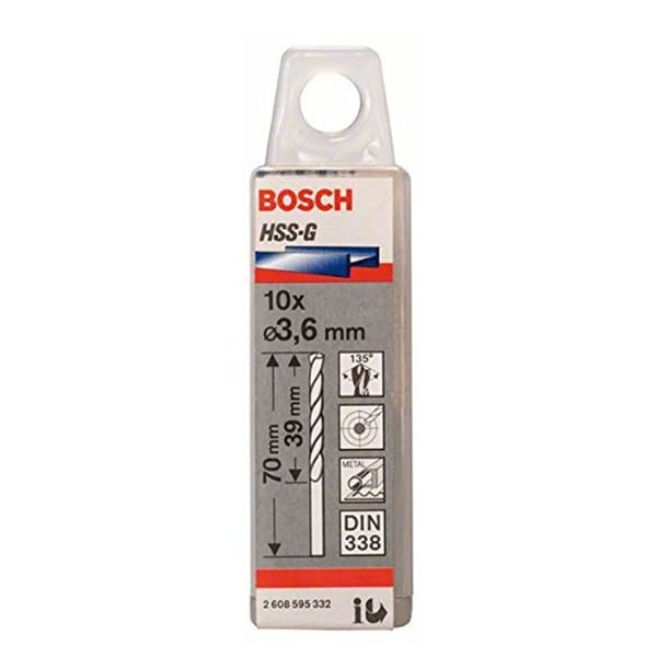 Bộ mũi khoan sắt 10 mũi 3.6mm HSS-G Bocsh 2608595332