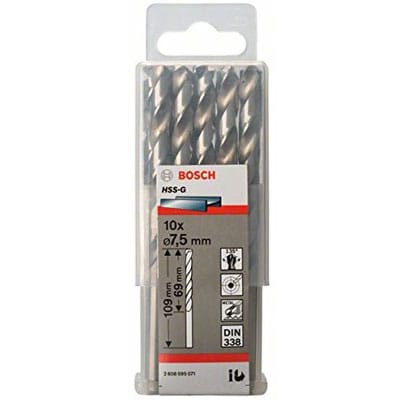 Bộ mũi khoan sắt 10 mũi HSS-G Bocsh 2608595071 7.5mm