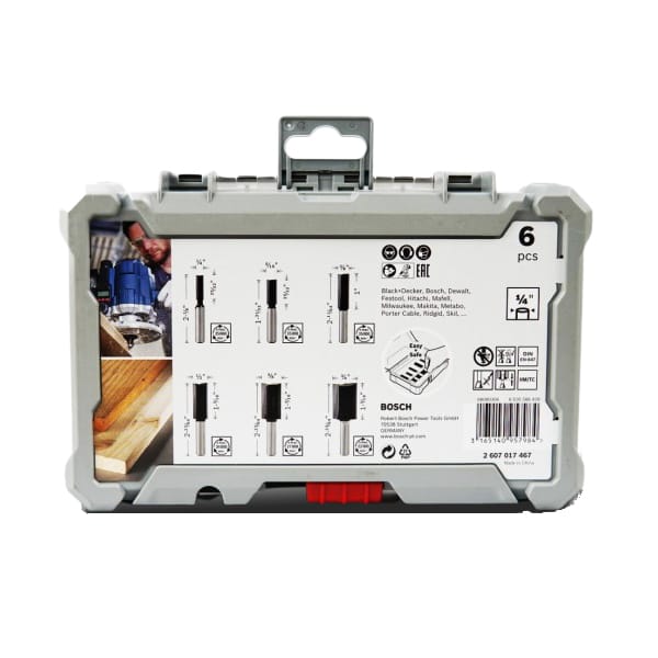 Bộ mũi phay thẳng 6 món Bosch 2607017467