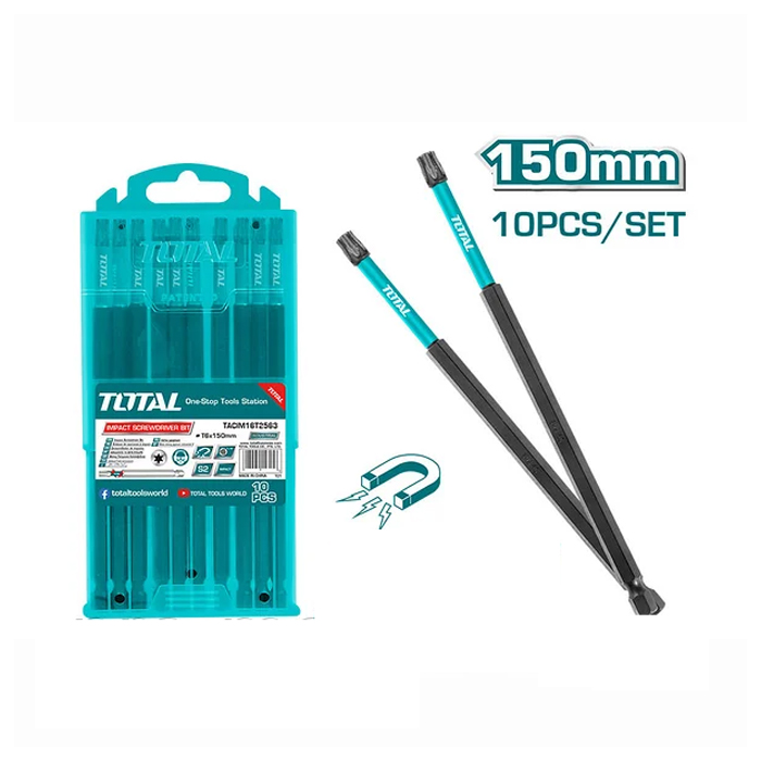 Bộ mũi vít sao 10 chi tiết Total TACIM16T2563 T25x150mm 3 bo mui vit sao 10 chi tiet total tacim16t2563 t25x150mm 1720241360