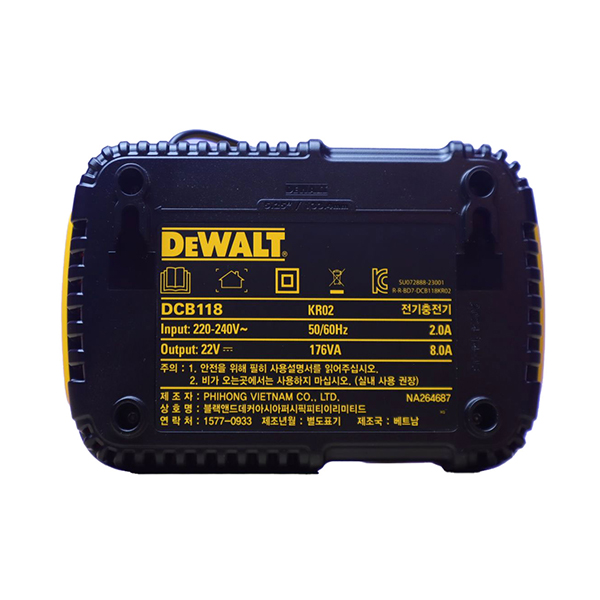 Bộ sạc pin đa năng DeWALT DCB118-KR (18V/54V ) 3 Bộ sạc pin đa năng DeWALT DCB118-KR (18V/54V ) - Ảnh 3