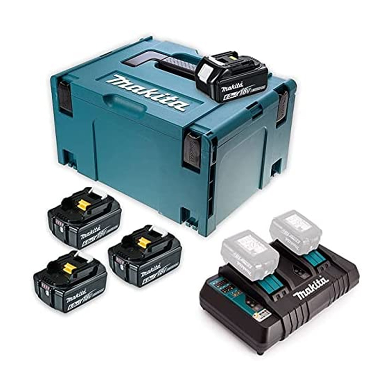 Bộ sạc và 4 pin Makpac Makita 198091-4 (18V 6.0Ah) 2 bo sac va 4 pin makpac makita 198091 4 18v 60ah 1666425605