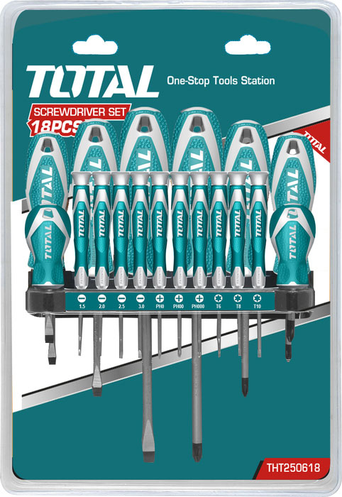 Bộ tuốc nơ vít (tô vít) 18 chi tiết Total THT250618 2 bo tuoc no vit to vit 18 chi tiet total tht250618 1