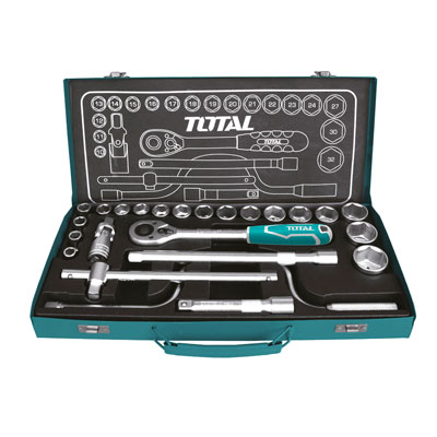 Bộ tuýp 1/2" 24 chi tiết Total THT141253 10-32mm