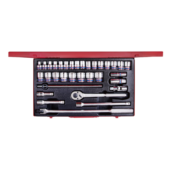 Bộ tuýp 1/2" 33 chi tiết hệ mét Kingtony 4534MR