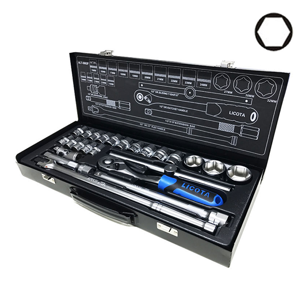 Bộ tuýp 1/2" 6 cạnh 24 món hệ mét Licota ALT-5002F