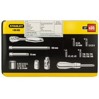 Bộ tuýp 1/4" 35 chi tiết Stanley 89-033-1 6 Bộ tuýp 1/4" 35 chi tiết Stanley 89-033-1 - Ảnh 6