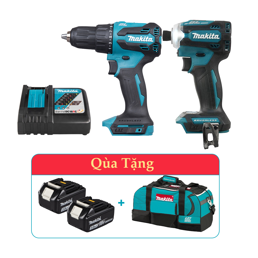 Combo Makita New 2 - Máy khoan DHP490 + Máy vặn vít DTD171 Tặng 2 Pin 3.0Ah + Túi đựng dụng cụ có bánh xe 2 combo makita new 2 may khoan dhp490 may van vit dtd171 tang 2 pin 30ah tui dung dung cu co banh xe 1755829368