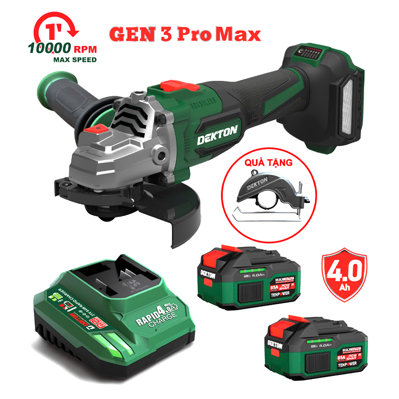 Combo máy mài dùng pin 21V Dekton M21-AG100PROMAX (2 Pin 4.0Ah, 1 Sạc) 9 combo may mai dung pin 21v dekton m21 ag100promax 2 pin 40ah 1 sac 1753925701