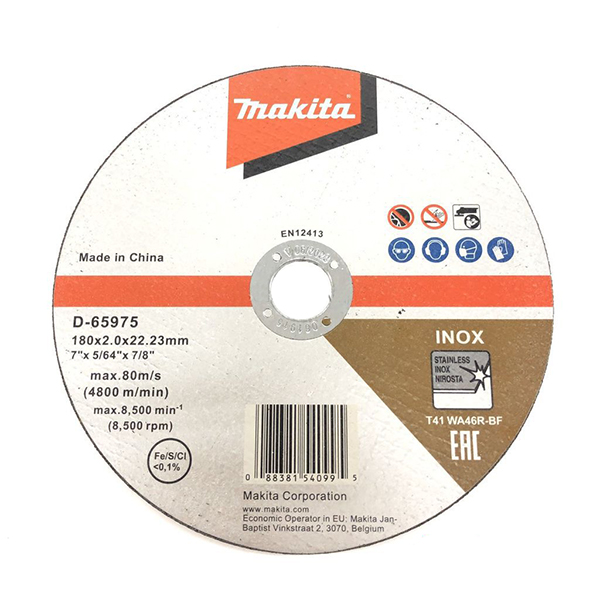 Đá cắt mỏng cho Inox 180x2.0x22.23mm Makita D-65975 3 da cat mong cho inox 180x20x2223mm makita d 65975 1614574653
