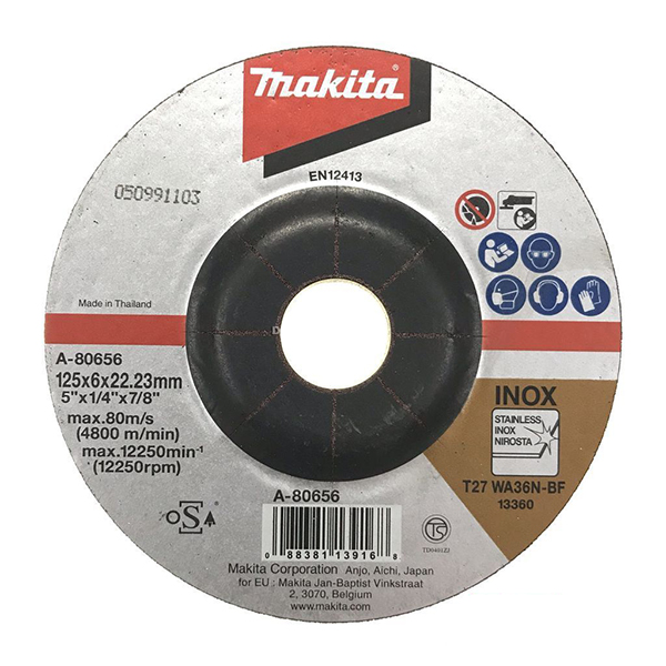 Đá mài cho inox Makita A-80656 (125 x 6 x 22.2mm) 2 da mai cho inox makita a 80656 125 x 6 x 222mm 1614312087