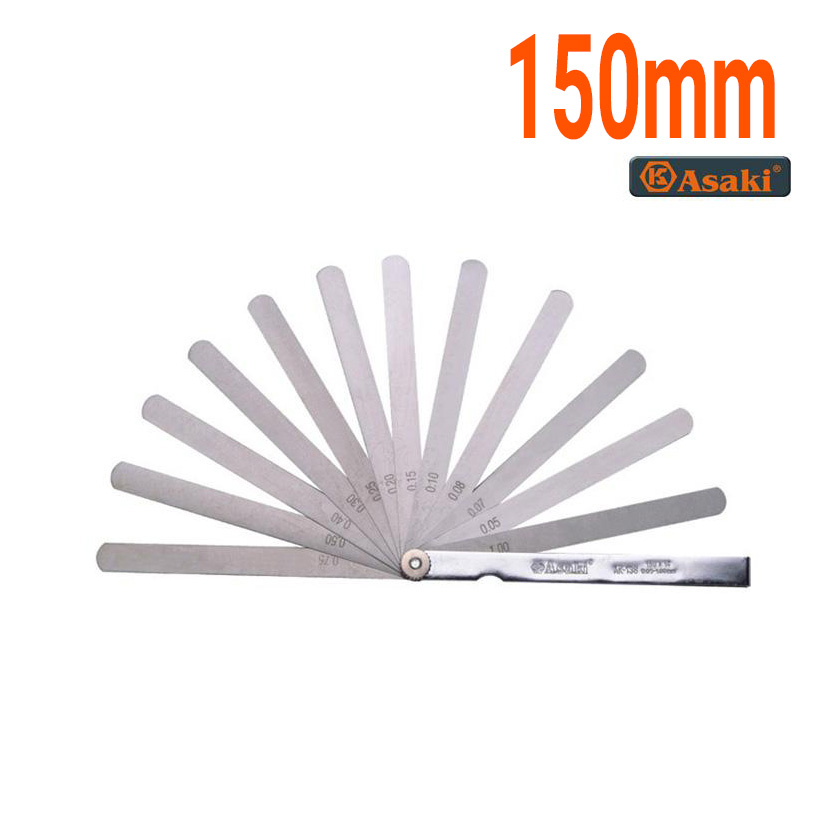 Dưỡng đo độ dày (Căn lá) 17 lá 0.02-1.00mm Asaki AK-0139