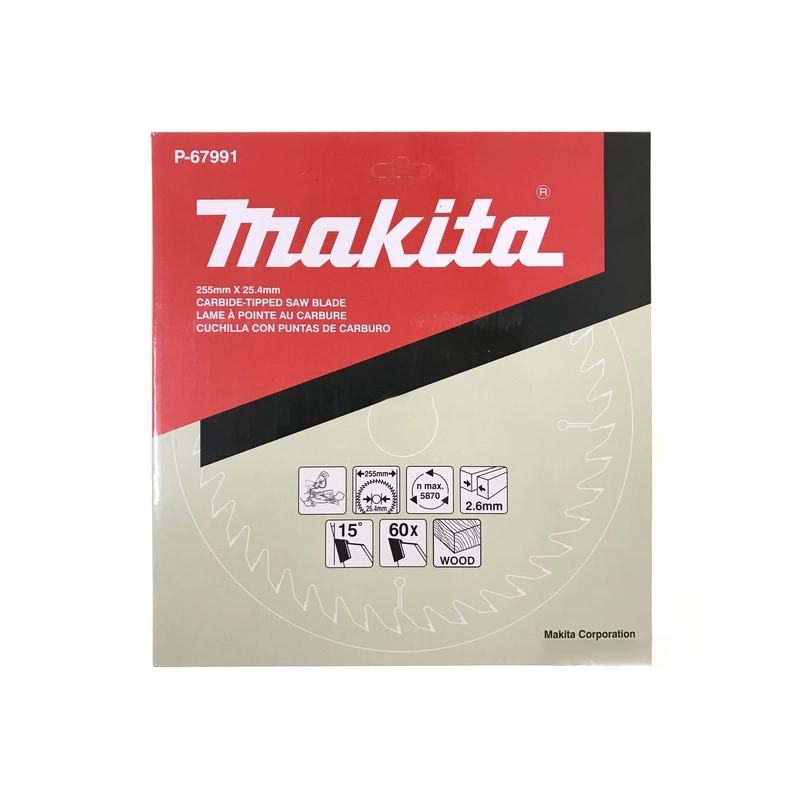 Lưỡi cắt gỗ Makita P-67991 255mm x 25.4mm 4 Lưỡi cắt gỗ Makita P-67991 255mm x 25.4mm - Ảnh 4