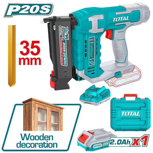 Máy bắn ghim 35mm dùng pin 20V Total TCBNLI3606 (Kèm 1 Pin 2.0Ah & Sạc) 2 may ban ghim 35mm dung pin 20v total tcbnli3606 kem 1 pin 20ah sac 1726649492