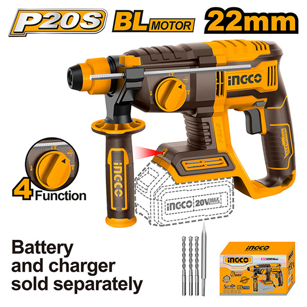 Máy khoan bê tông dùng pin 20V Ingco CRHLI20208 (Chưa Pin & Sạc)