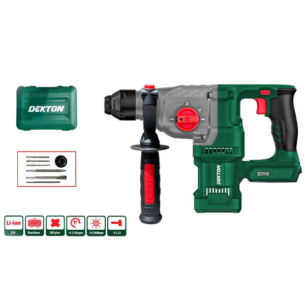 Máy khoan búa dùng pin 21V Dekton M21-RH2603PLUS (Chưa Pin & Sạc) 13 may khoan bua dung pin 21v dekton m21 rh2603plus chua pin sac 1699087870