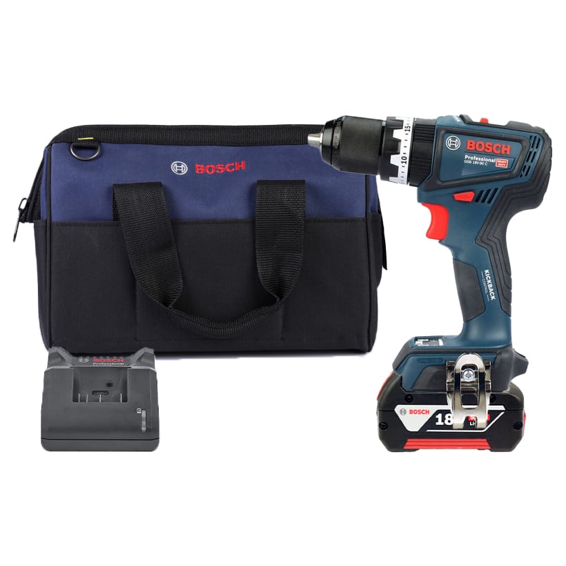 Máy khoan động lực dùng pin 18V Bosch GSB 18V-90 C (1 Pin 4.0Ah & Sạc)