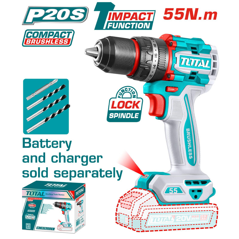 Máy khoan động lực dùng pin 20V Total TIDLI205581 (Chưa Pin Sạc) 3 may khoan dong luc dung pin 20v total tidli205581 chua pin sac 1744964503