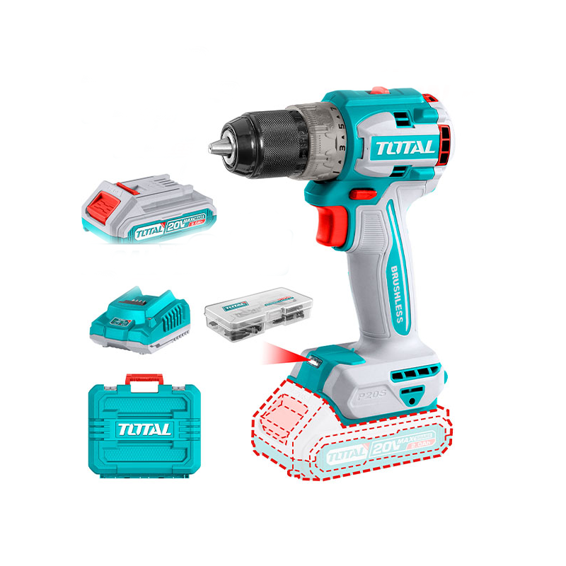 Máy khoan vặn vít dùng pin 20V Total TDLI20602 (2 Pin 2.0Ah & Sạc)