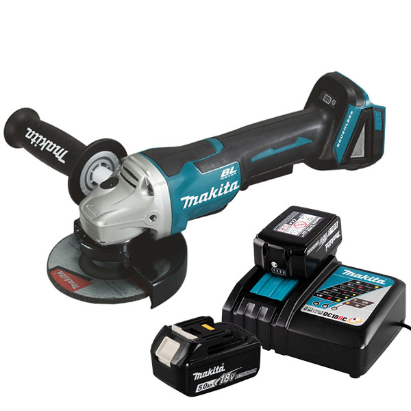 Máy mài góc dùng pin 18V Makita DGA408RTJ1 (18V:5Ah) 2 may mai goc dung pin 18v makita dga408rtj1 18v5ah 1644998341