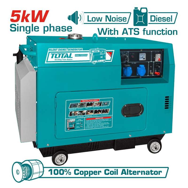 Máy phát điện dùng dầu 5.0 KW Total TP250001