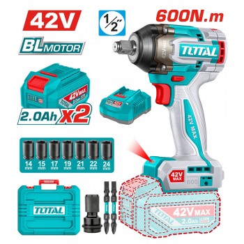 Máy vặn bu lông dùng pin 42V Total TIWLI42602 (2 Pin 2.0Ah, 1 Sạc) 2 Máy vặn bu lông dùng pin 42V Total TIWLI42602 (2 Pin 2.0Ah, 1 Sạc) - Ảnh 2