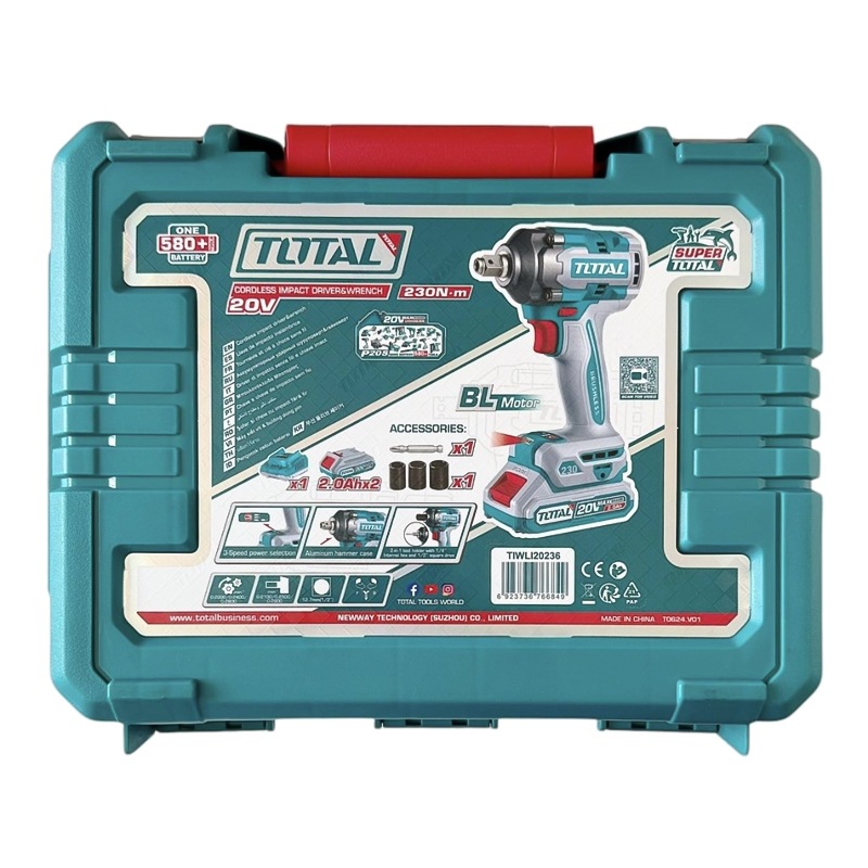 Máy vặn vít và bu lông dùng pin 20V Total TIWLI20236 (2 Pin 2.0Ah, 1 Sạc) 3 Máy vặn vít và bu lông dùng pin 20V Total TIWLI20236 (2 Pin 2.0Ah, 1 Sạc) - Ảnh 3