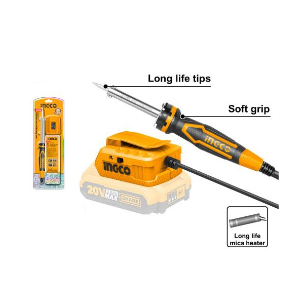 Mỏ hàn dùng pin Lithium- Ion 20V-40W Ingco CSILI2001 (Chưa Pin & Sạc) 3 mo han dung pin lithium ion 20v 40w ingco csili2001 chua pin sac 1690613874
