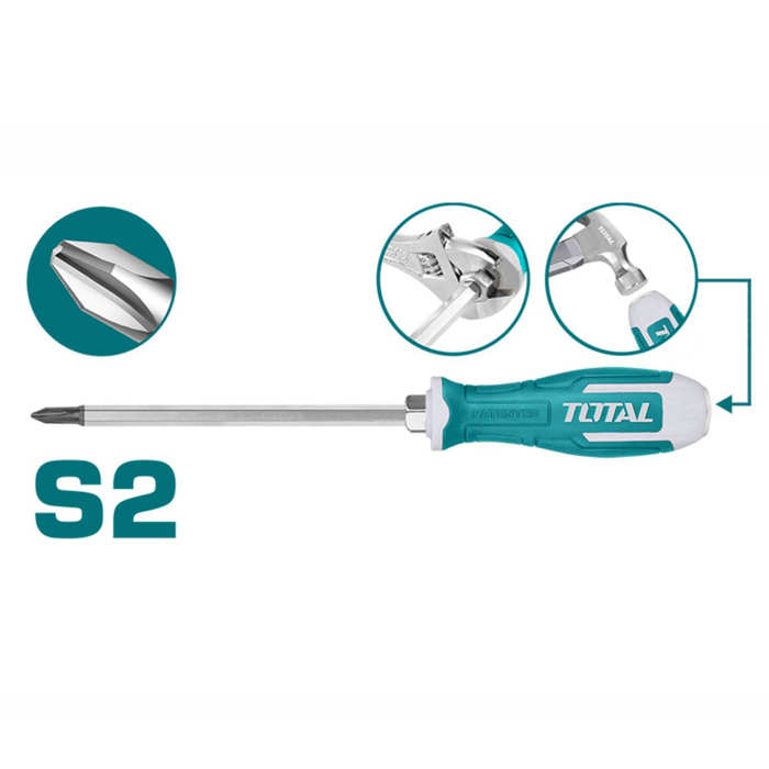 PH2x200mm Tuốc nơ vít đóng bake Total THGSPH21506