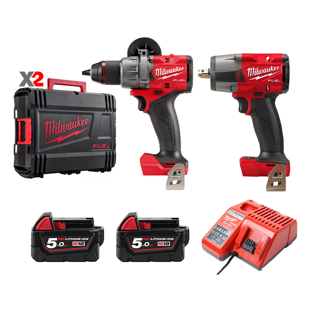 red combo 2 quy 2 may khoan m18 fpd3 0x may van bu long m18 fmtiw2f12 2 pin 18v 50ah sac 12v 18v 1742437121