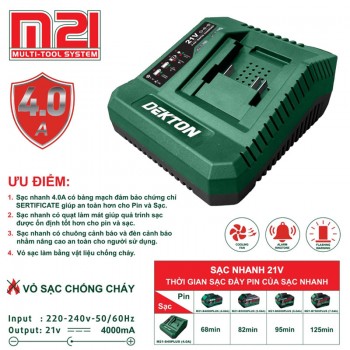 Sạc nhanh 21V, 4.0A Dekton M21-S40 Plus 3 Sạc nhanh 21V, 4.0A Dekton M21-S40 Plus - Ảnh 3