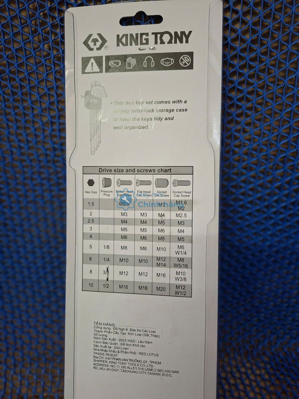 Bộ chìa lục giác hệ mét 9 cái Kingtony 20209MR