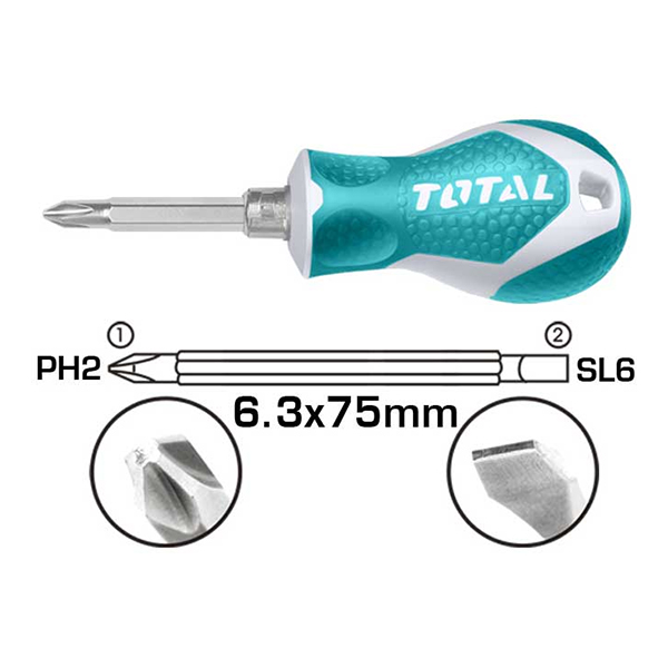 Tuốc nơ vít 2 đầu dẹp và bake Total THT250216