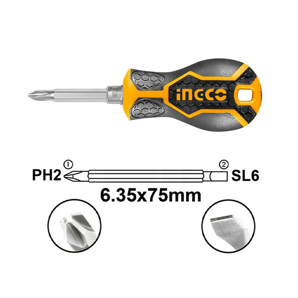 Tuốc nơ vít 2 đầu Ingco AKISD0202 75mm