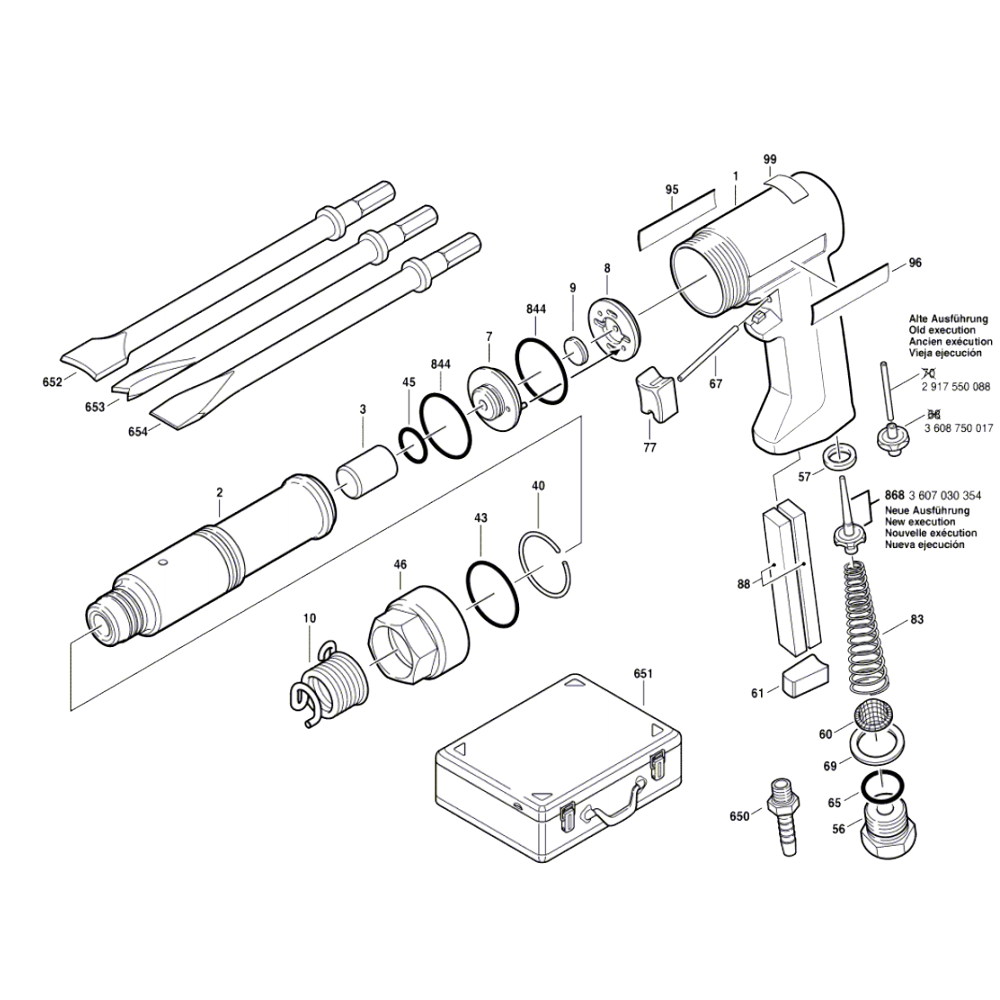 Sơ đồ Bộ búa đục bằng khí nén 3 0607560501 1