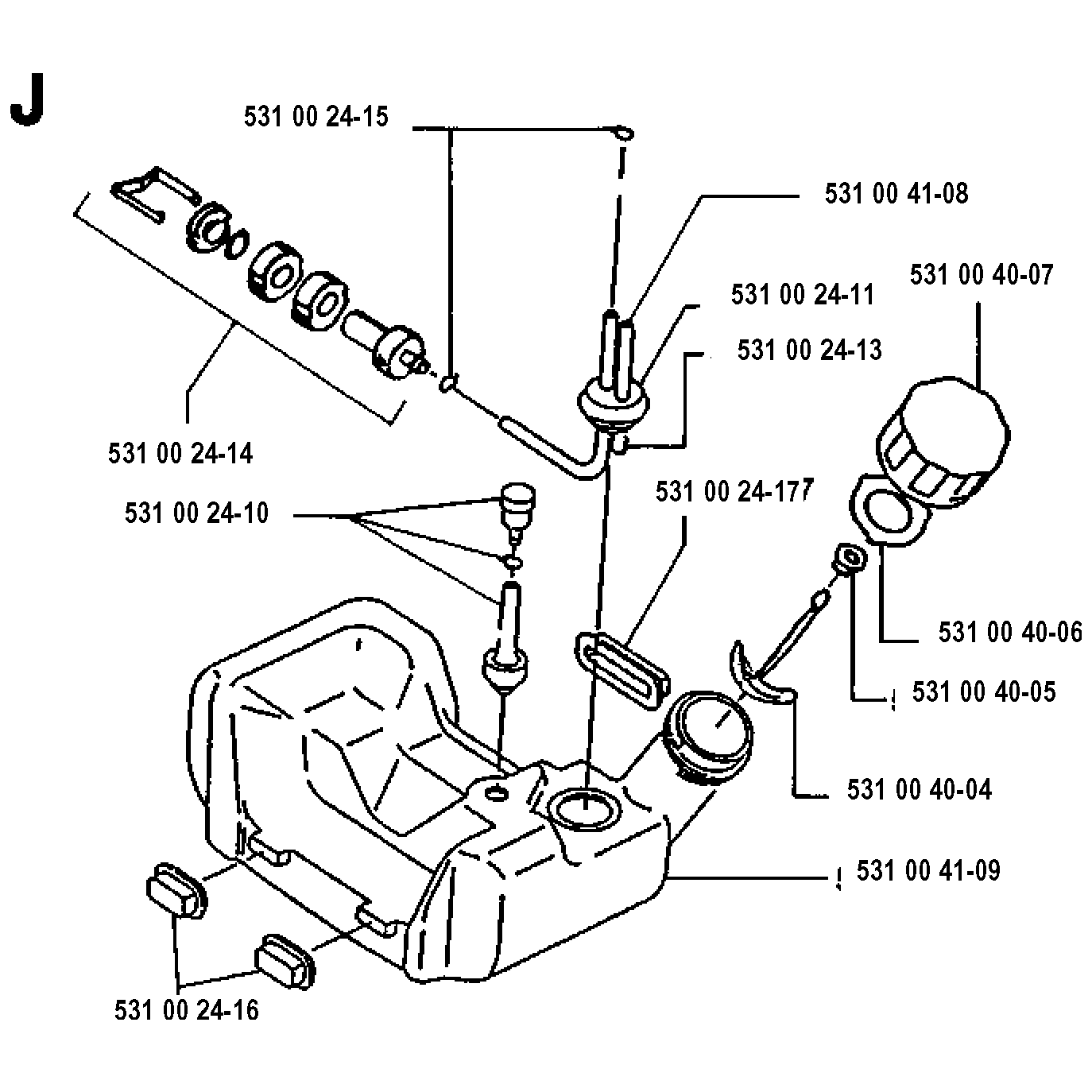 Sơ đồ Bình xăng cho Husqvarna 120R 2 120r 009