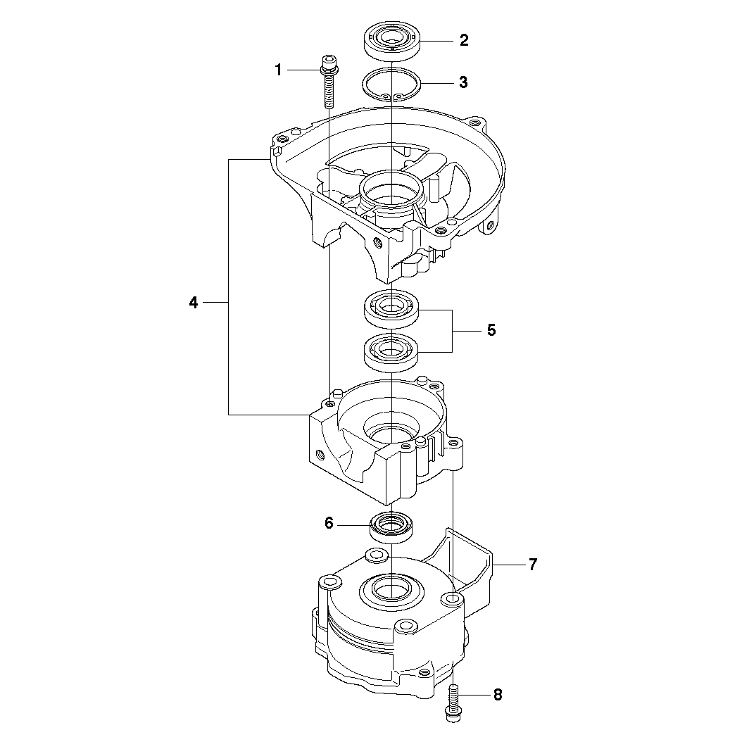 Sơ đồ Vỏ bánh răng cho Husqvarna 123 HD60