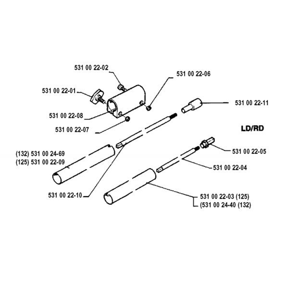 Sơ đồ Trục-1 cho Husqvarna 132 LD