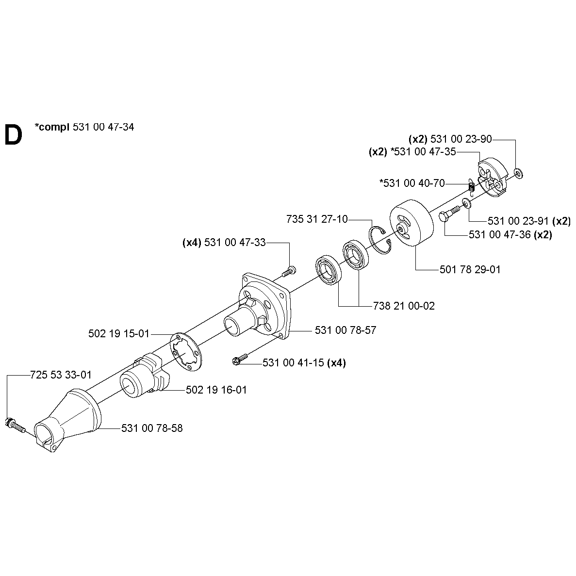 Sơ đồ Ly hợp cho Husqvarna 132RJ 2 132rj 004