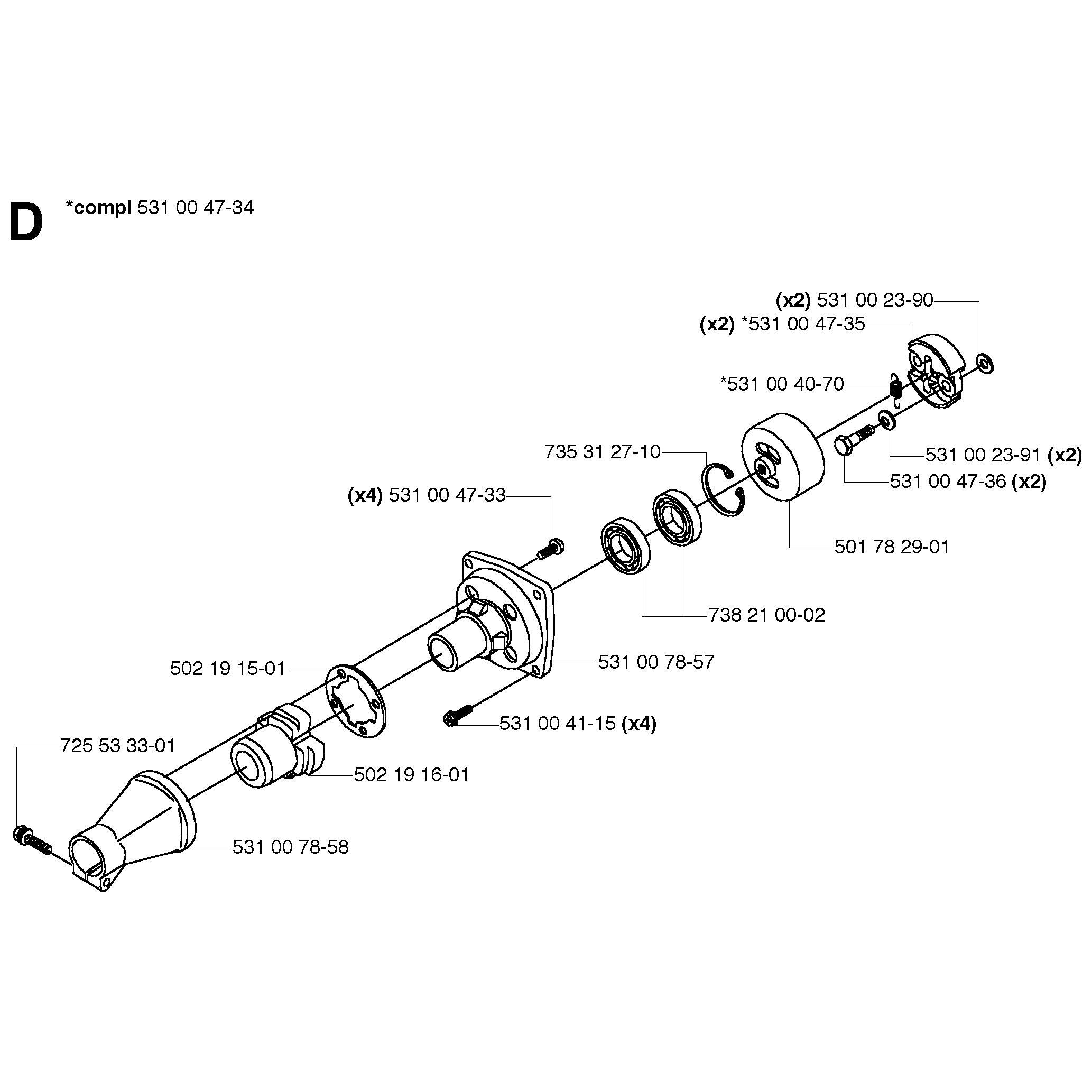 Sơ đồ Ly hợp cho Husqvarna 133R 2 133r 004