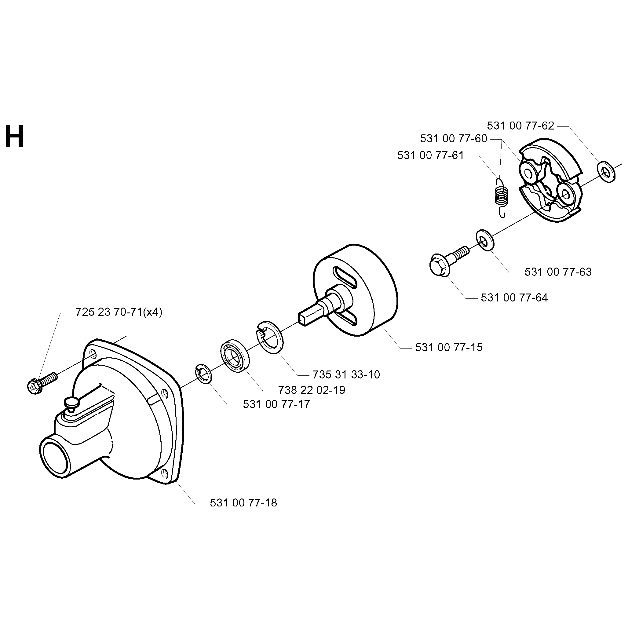 Sơ đồ Ly hợp cho Husqvarna 152RB 2 152rb 005