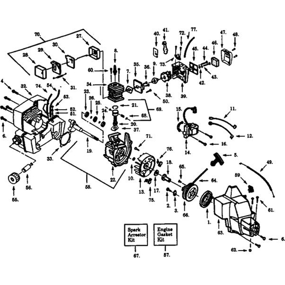 Sơ đồ Động cơ cho Husqvarna 21 LCN 3 21lcn 2