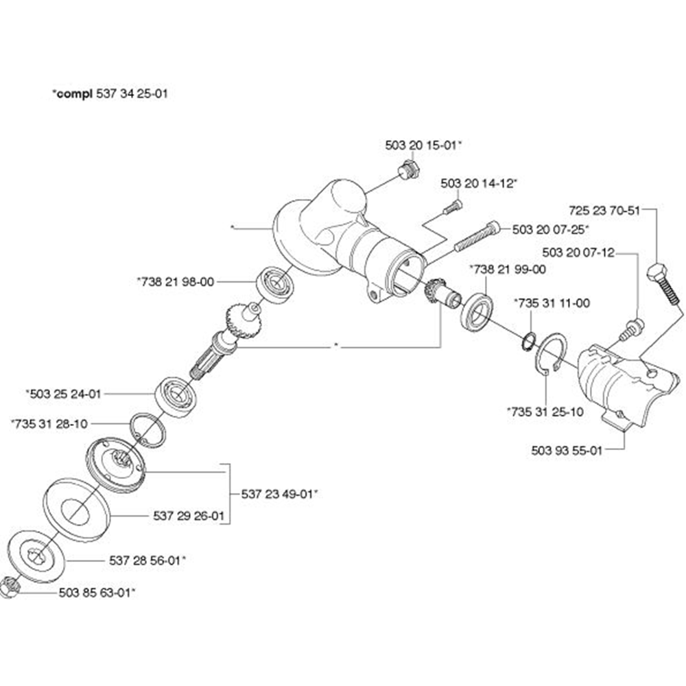 Sơ đồ Bánh răng côn cho Husqvarna 224 L