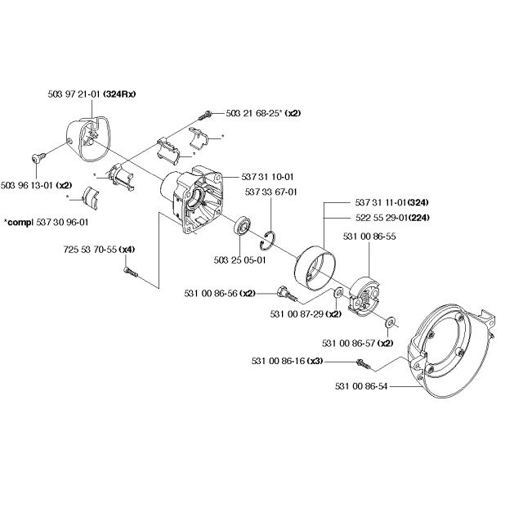 Sơ đồ Ly hợp cho Husqvarna 224 L
