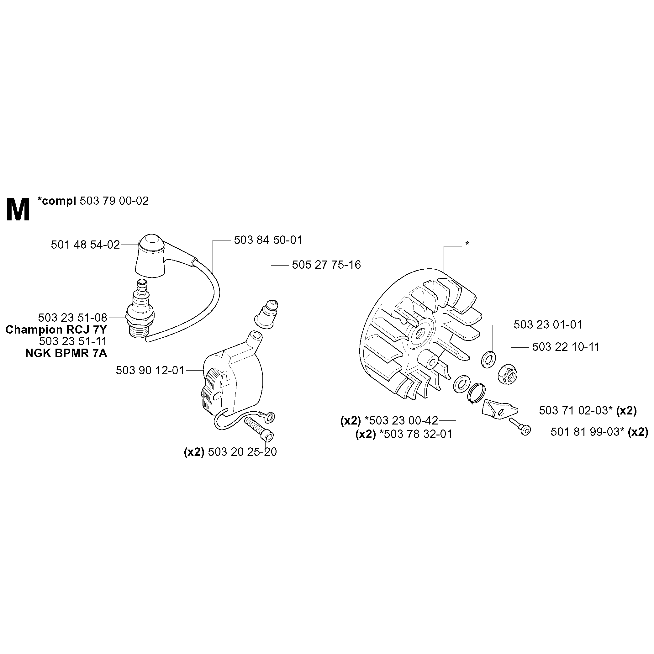 Sơ đồ Hệ thống đánh lửa cho Husqvarna 240R 2 240r 0011