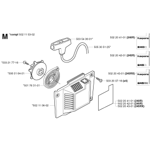 Sơ đồ Bộ khởi động cho Husqvarna 245RX