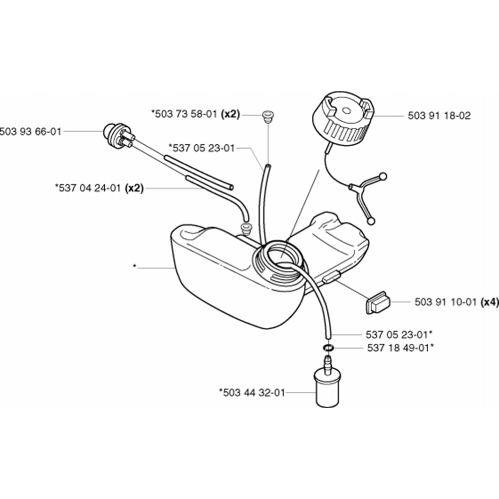 Sơ đồ Bình xăng cho Husqvarna 326 C 2 326c 9