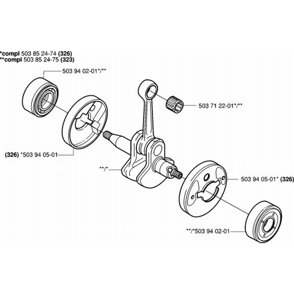 Sơ đồ Trục khuỷu cho Husqvarna 326 L