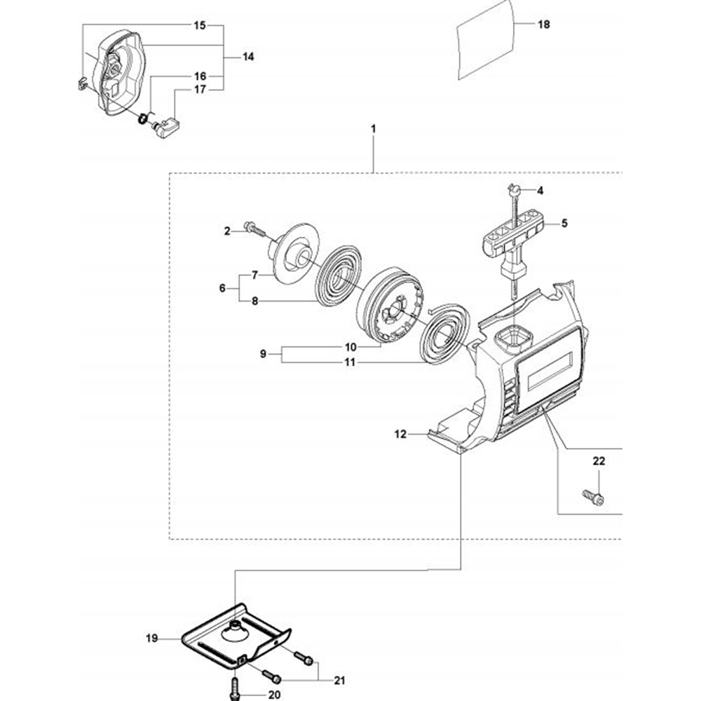 Sơ đồ Bộ khởi động-1 cho Husqvarna 326 Lx 2 326lx 10