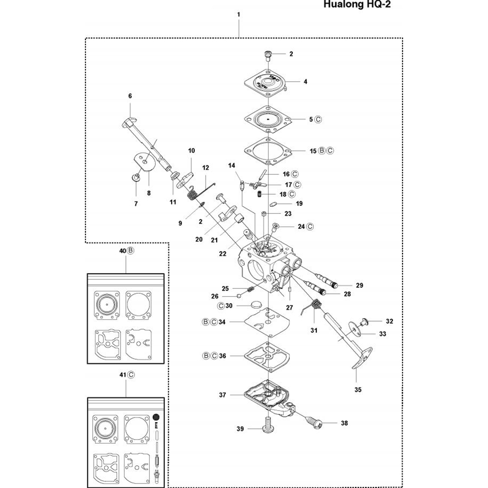 Sơ đồ Bộ chế hòa khí cho Husqvarna 327 ES